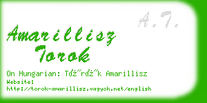 amarillisz torok business card